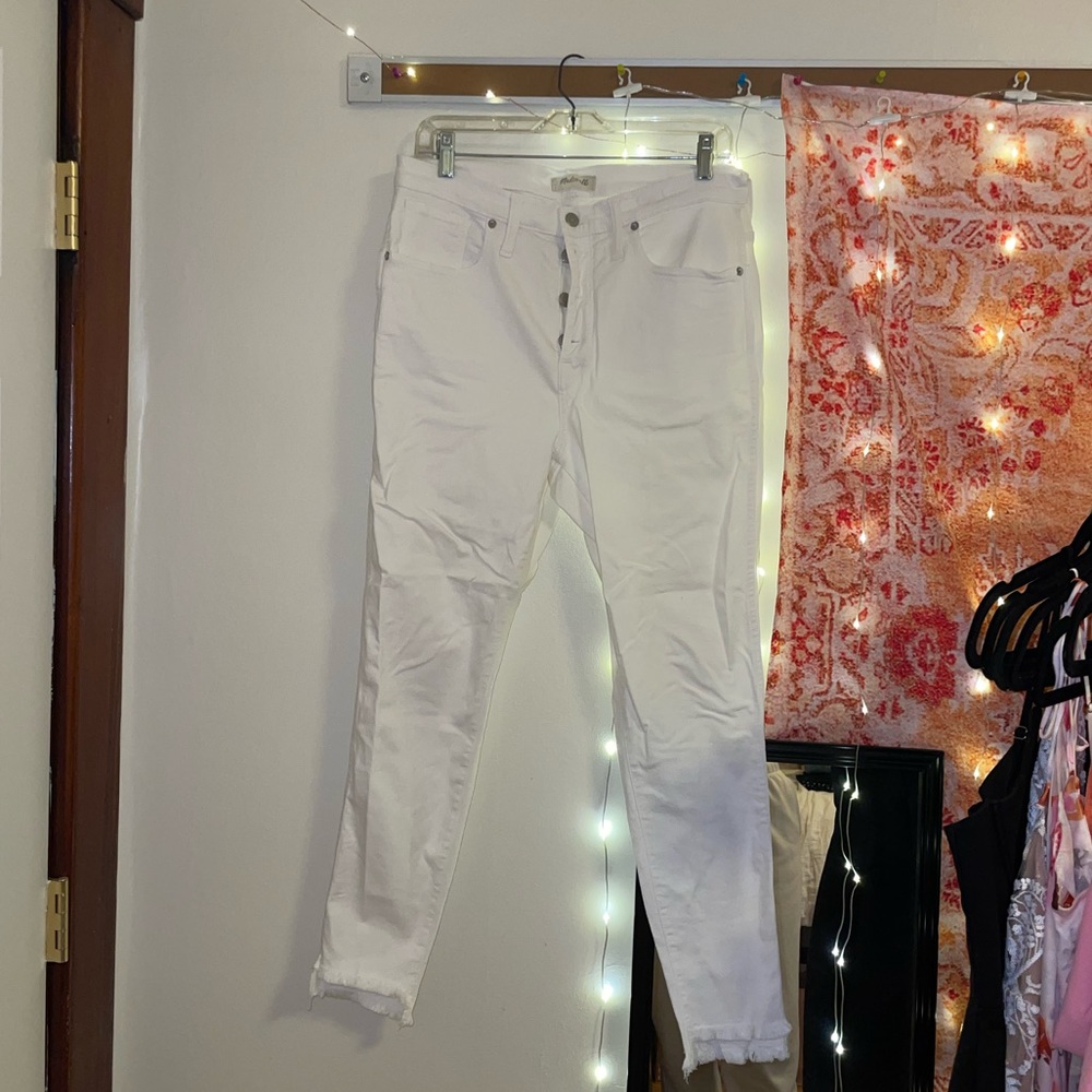 White Button Up Madewell Jeans